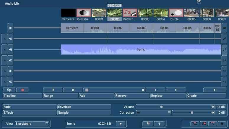 Audiomix with Bogart Storyboard view